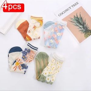 Women Summer Ultra Thin Transparent Summer Ice Glass Filament Long Tube lace